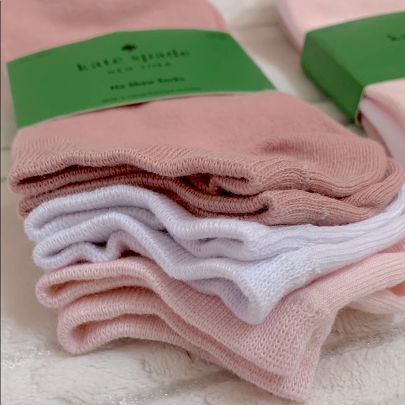Kate Spade No Show Socks Blush Pink White 3 pairs One size - Picture 2 of 6